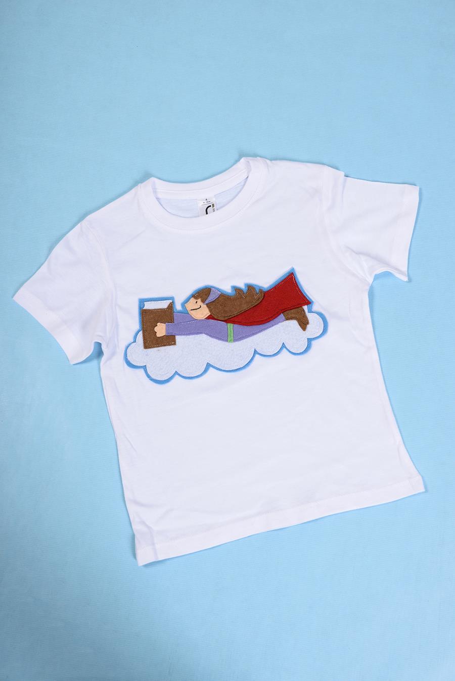 Camiseta niño/a Súperlectora volando | 00048
