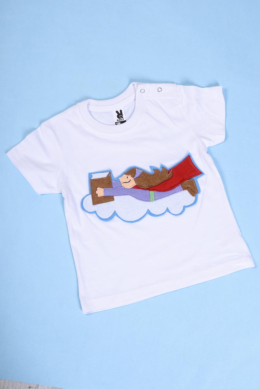 Camiseta bebé Súperlectora volando | 00030